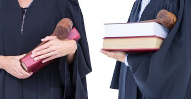 Yargıç eller erkek ve kadın koleksiyonu