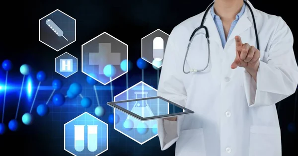 Цифрове композитне зображення медичних іконок лікаря — стокове фото