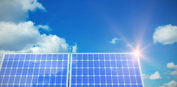 3 d の太陽電池パネルのデジタル合成 — ストック写真