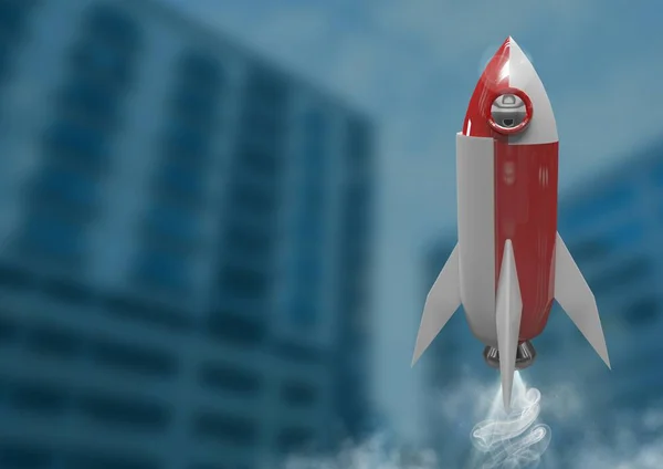 Cohete 3D volando — Foto de Stock