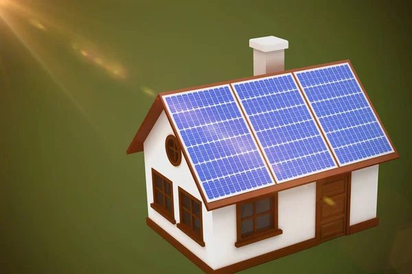 Casa con paneles solares — Foto de Stock