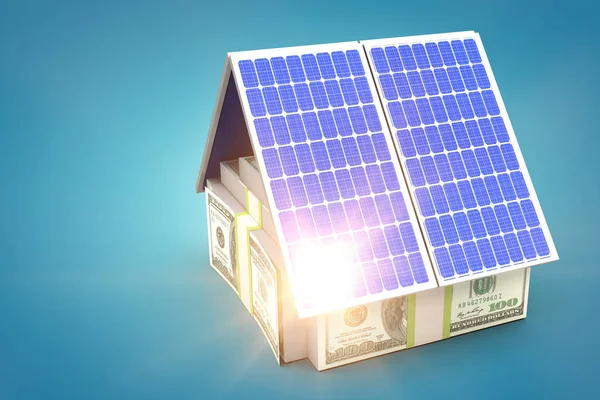 Compuesto digital de paneles solares 3d — Foto de Stock