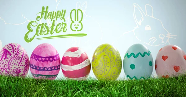 Easter text with Easter eggs Stock Picture
