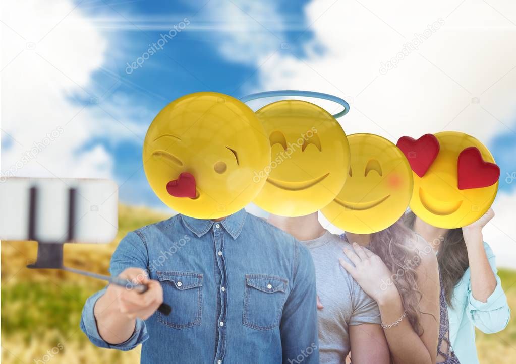friends emoji face selfi