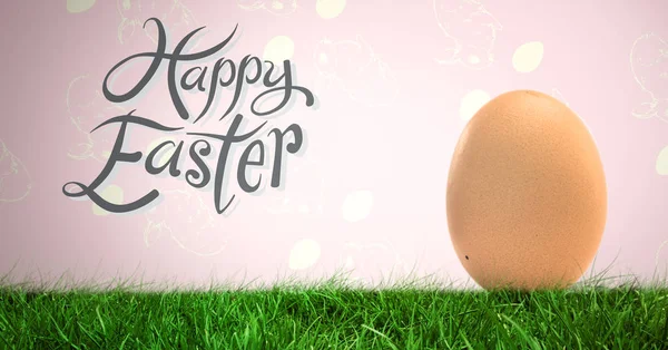 Frohe Ostern Text mit Ei — Stockfoto