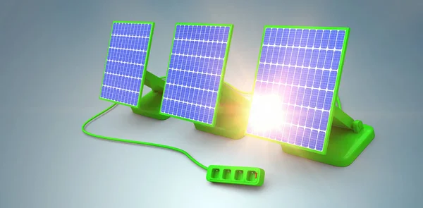 Digital composite of 3d solar panels — Stock Photo, Image
