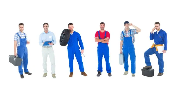 Composite of mechanic group — Stock Photo, Image