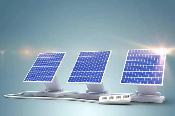 Digital composite of 3d solar panels — Stock Photo, Image