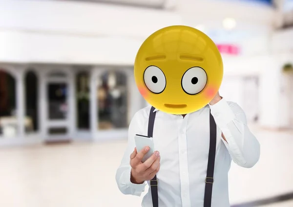 당황 Emoji 얼굴. — 스톡 사진