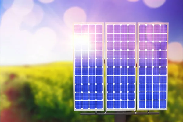 Cyfrowy kompozytowy 3d panel słoneczny — Zdjęcie stockowe