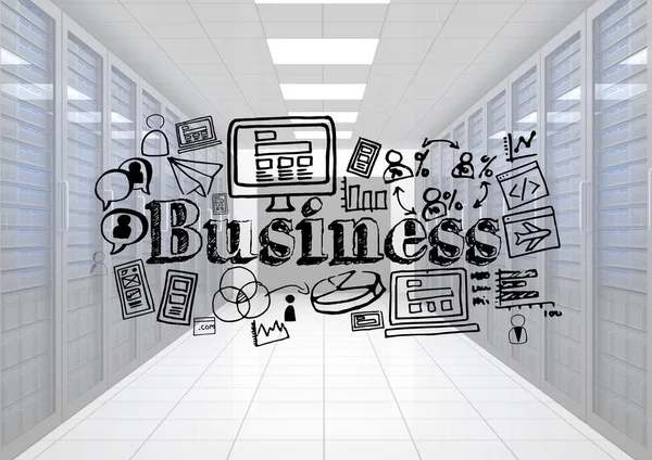 Black business doodles — Stock Photo, Image