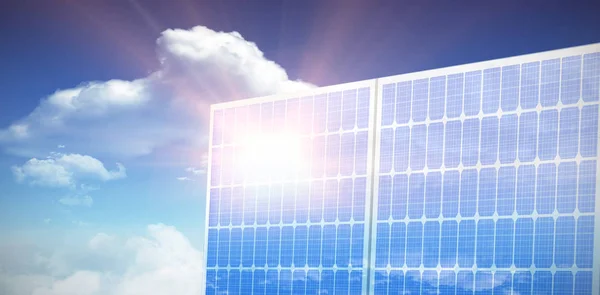 3d güneş paneli dijital bileşik — Stok fotoğraf