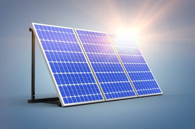 3d güneş paneli dijital bileşik