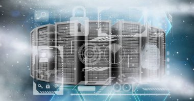 gökyüzünde çeşitli simgeleri ile sunucular 