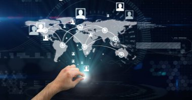 fütüristik ekran dokunaklı el