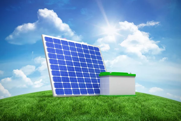 Solarmodul mit Batterie — Stockfoto