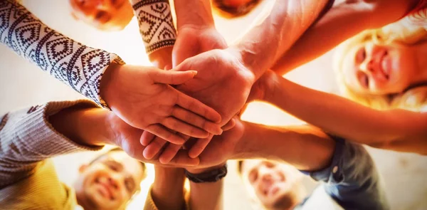 Business people stacking hands — Stock Photo, Image