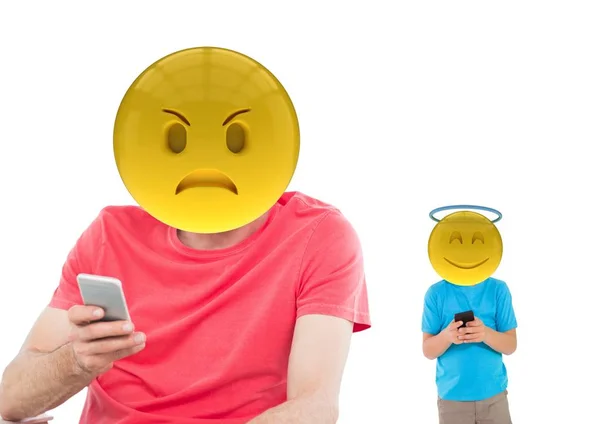 Θυμωμένος emoji και Άγγελος emoji — Φωτογραφία Αρχείου