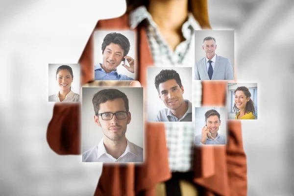 Zakenvrouw selecteren kandidaten — Stockfoto