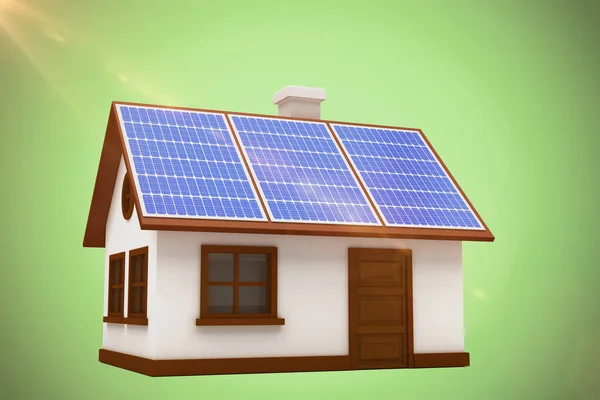 Casa con paneles solares — Foto de Stock