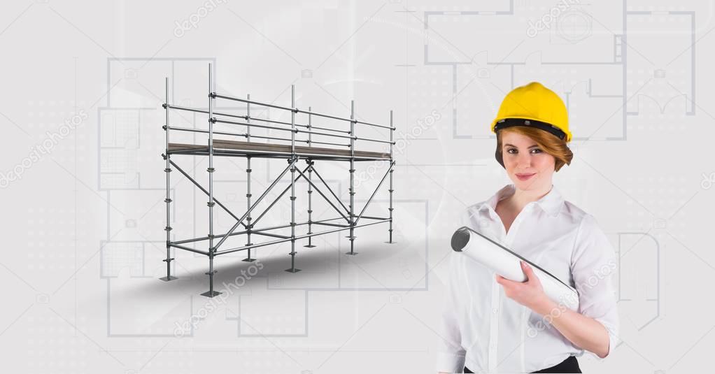 Digital composite of Architect woman