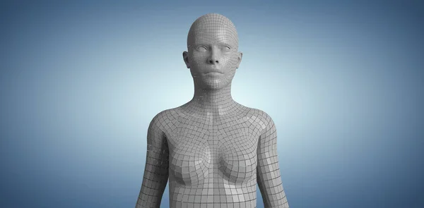 Цифрове зображення сірої 3d жінки — стокове фото