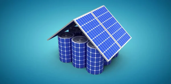 Modelo de casa de paneles solares — Foto de Stock