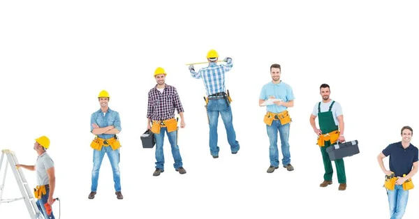 Digital composite of different carpenters — Stock Photo, Image