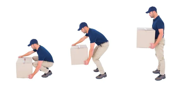 Composite of taking a box — Stock Photo, Image