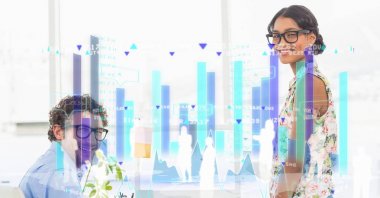 iş adamları ile grafikler