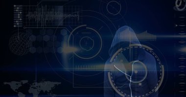 Dijital bileşik görüntü ekran dokunaklı hacker