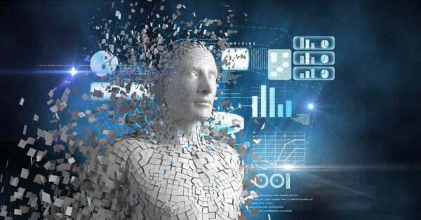 Цифровое комическое изображение трехмерного человека
