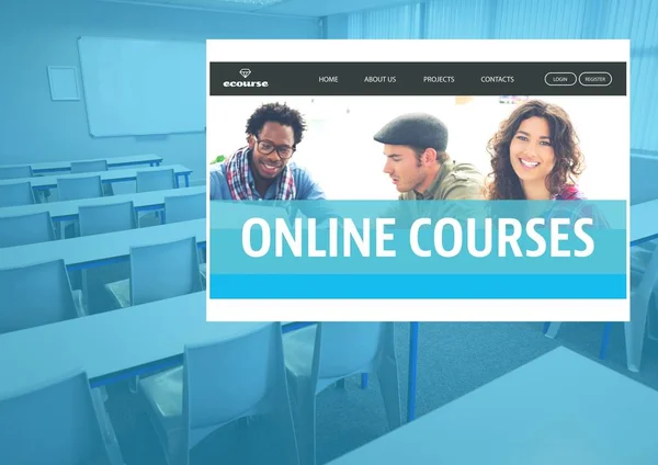 Interface de aplicativos de cursos online — Fotografia de Stock