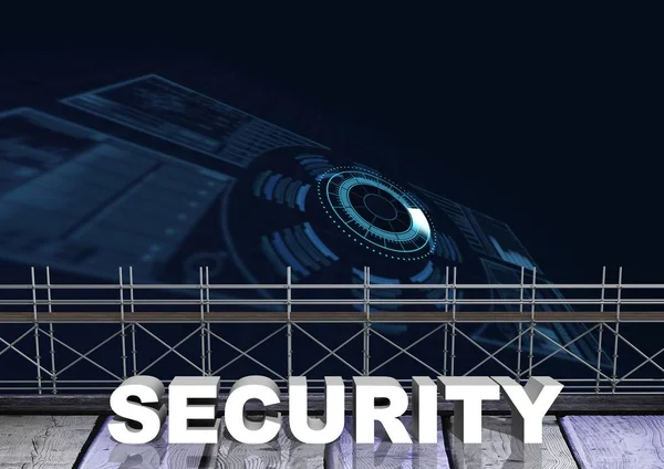 Security Text with 3D Scaffolding — Stock Photo, Image