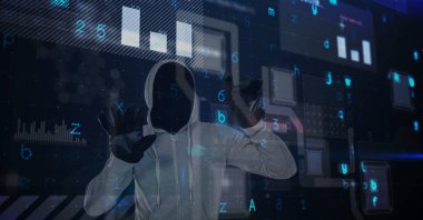 Dijital bileşik görüntü ekran dokunaklı hacker