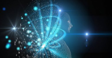 ikili kod yapılmış 3d insan