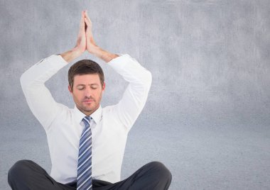 İş adamı ile meditasyon bitti baş eller