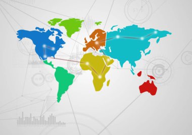 Bağlayıcı arka plan ile renkli harita