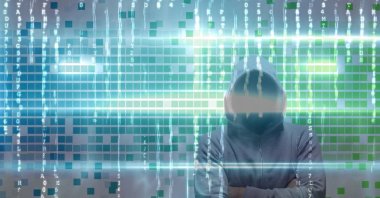 Dijital bileşik görüntü ekranda hacker