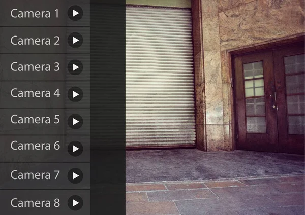 Security camera App Interface warehouse storage — Stock Photo, Image