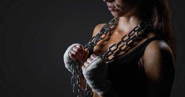 Woman with chains