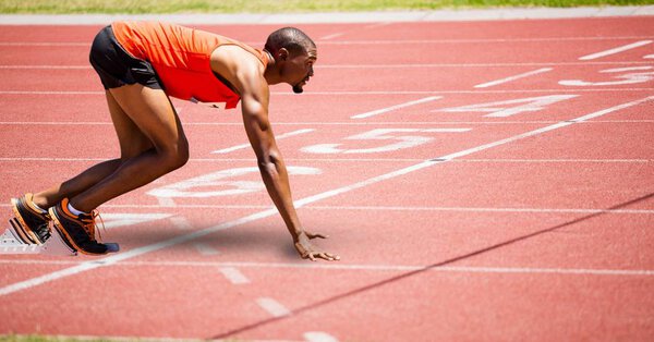 sport runner at start line