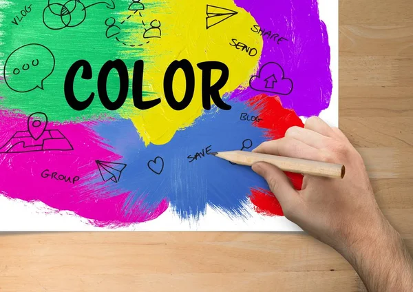 Gráfico a cores em um papel — Fotografia de Stock