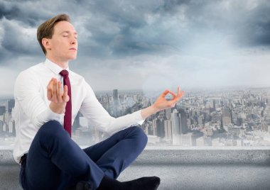 Meditasyon ile iş adamı