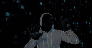 hacker ekran dokunaklı kukuletalı gömlekli