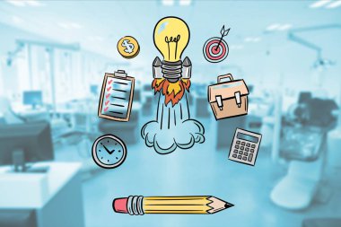 Elektrikli ampul roket ilahları Office ortasında