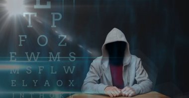 Hacker harflerle dijital bileşik görüntü