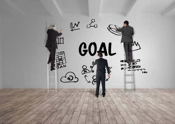 Goal graphic on the wall of a room — Stock Photo, Image