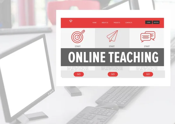 Online διδασκαλία App διεπαφή — Φωτογραφία Αρχείου
