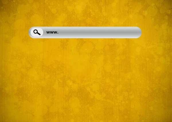 Pasek wyszukiwania z grunge żółte tło — Zdjęcie stockowe